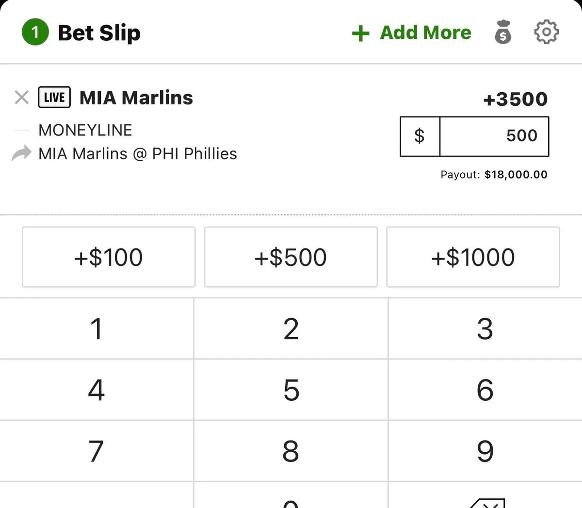 Live Bet Slip Cashout Slider and Mathematical Valuation